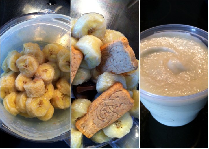 Compote de banane et biscuits à la pomme