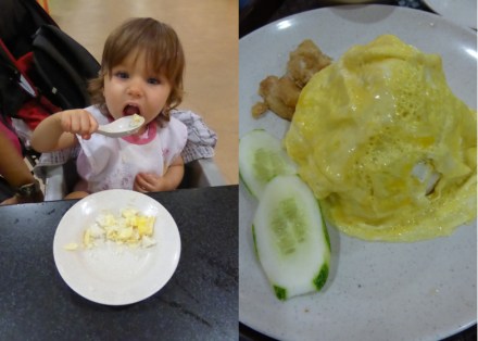 Le plat préféré de bébé : riz - omelette