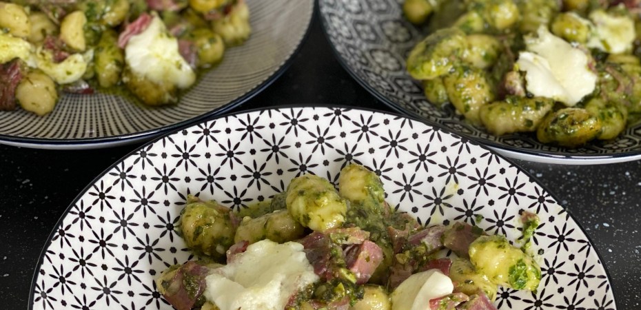 Gratin de gnocchi au pesto